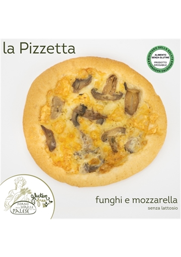 Pizza funghi, prosciutto e mozzarella senza glutine. 